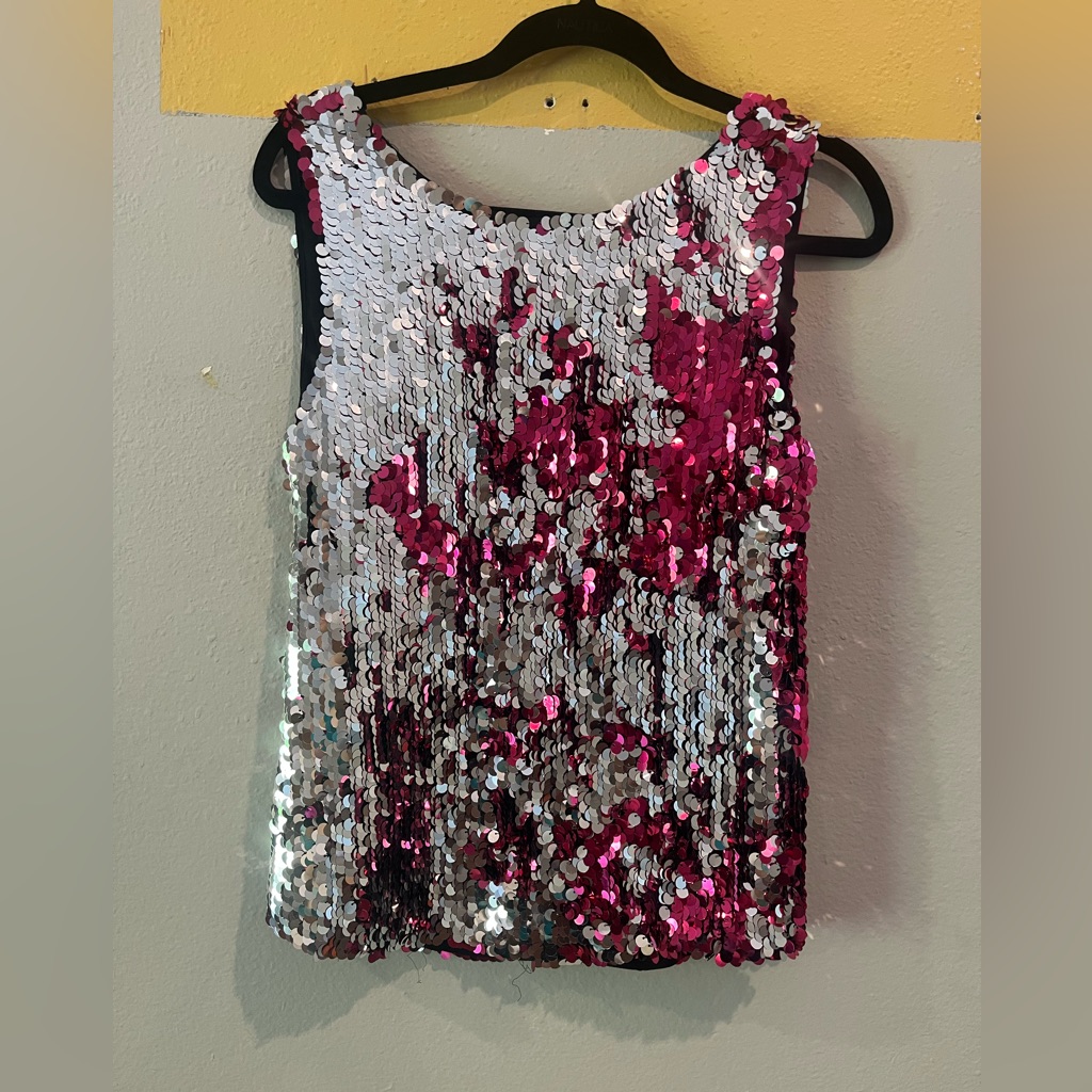 Tanya Taylor Two Tone Sequin Gabby Top